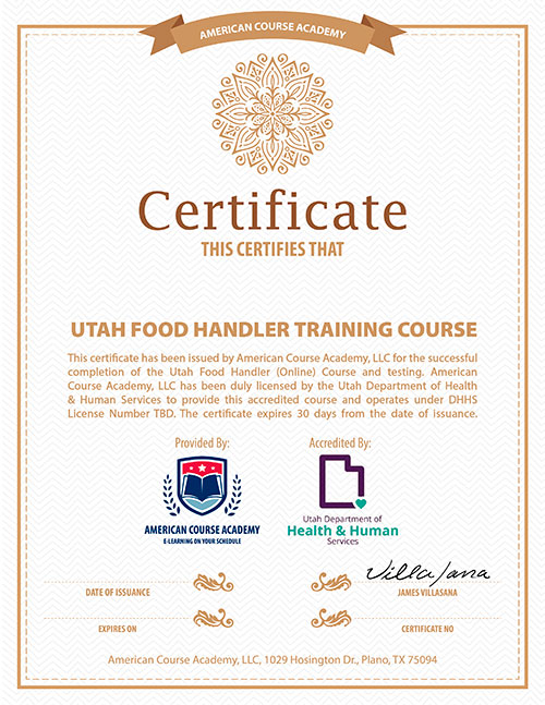 6.99 TX Food Handlers Certificate Safety Course Online No Test ACA