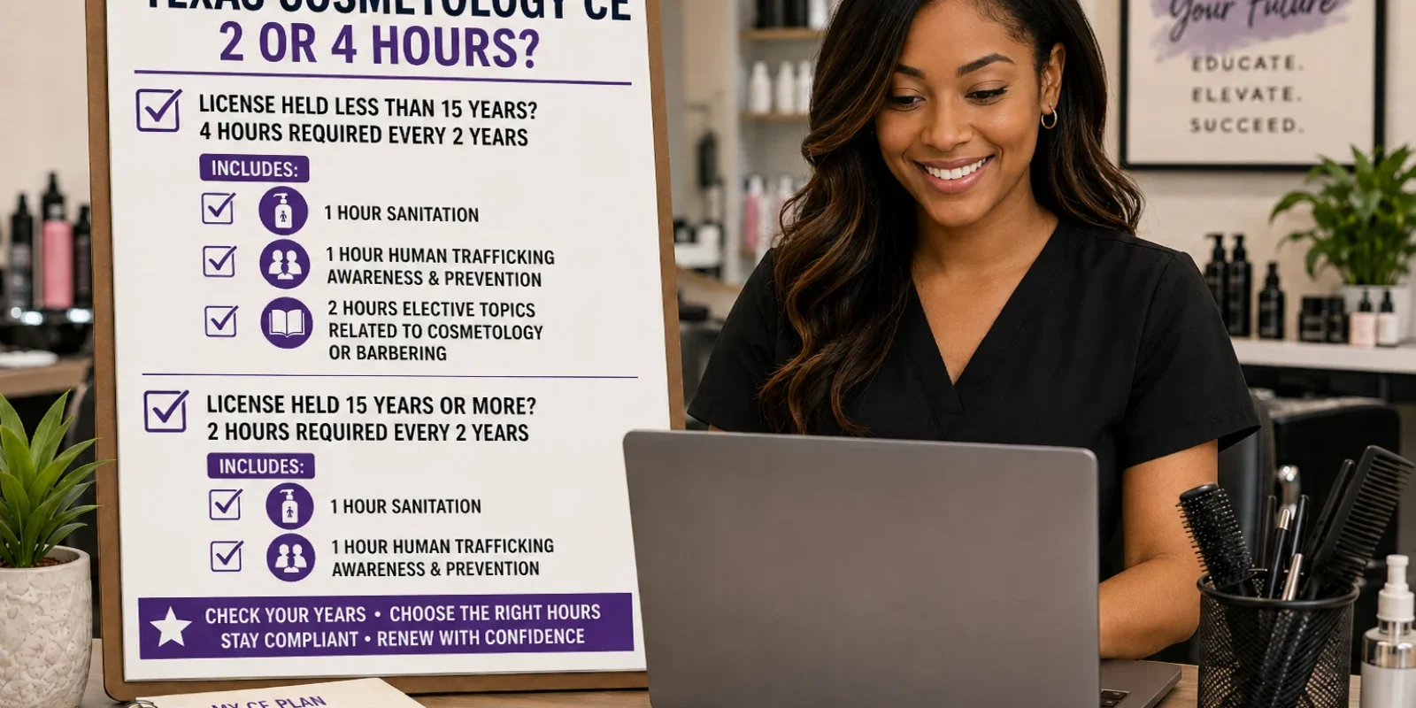 Do You Need 2 or 4 Hours of Texas Cosmetology CE